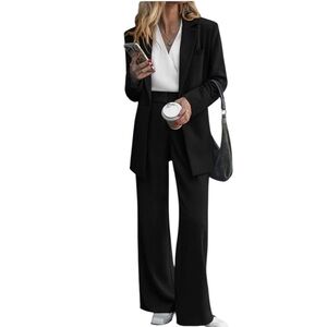 NWT Kirundo 2-Piece Set Blazer & Suit Pants Black Medium Women’s